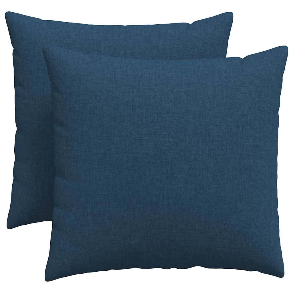 VidaXL coussins de canapé 2 pcs bleu 50 x 50 cm tissu