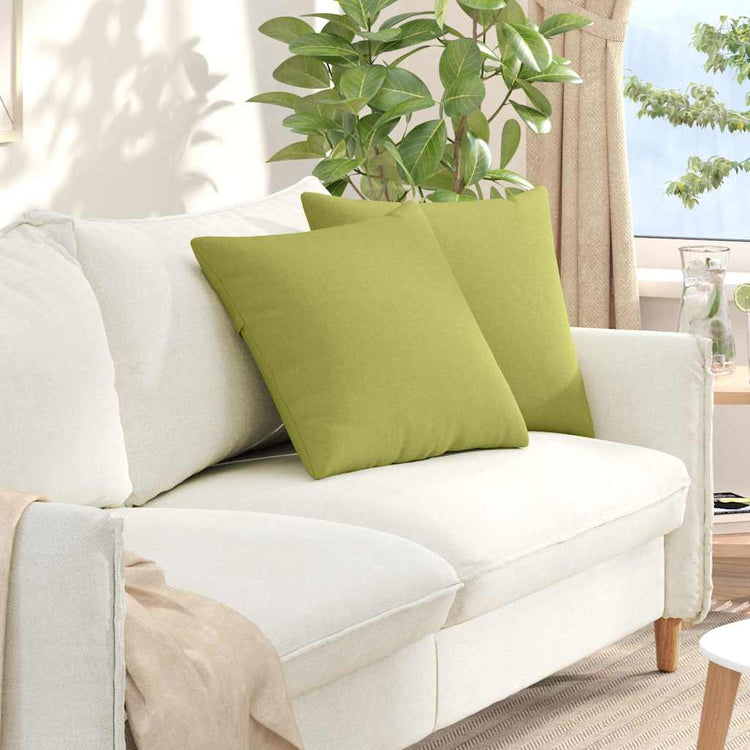 VidaXL coussins de canapé 2 pcs tissu vert clair 50 x 50 cm