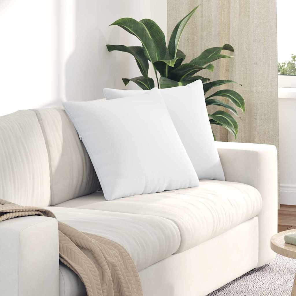 VidaXL coussins de canapé 2 pcs blanc 50 x 50 cm tissu