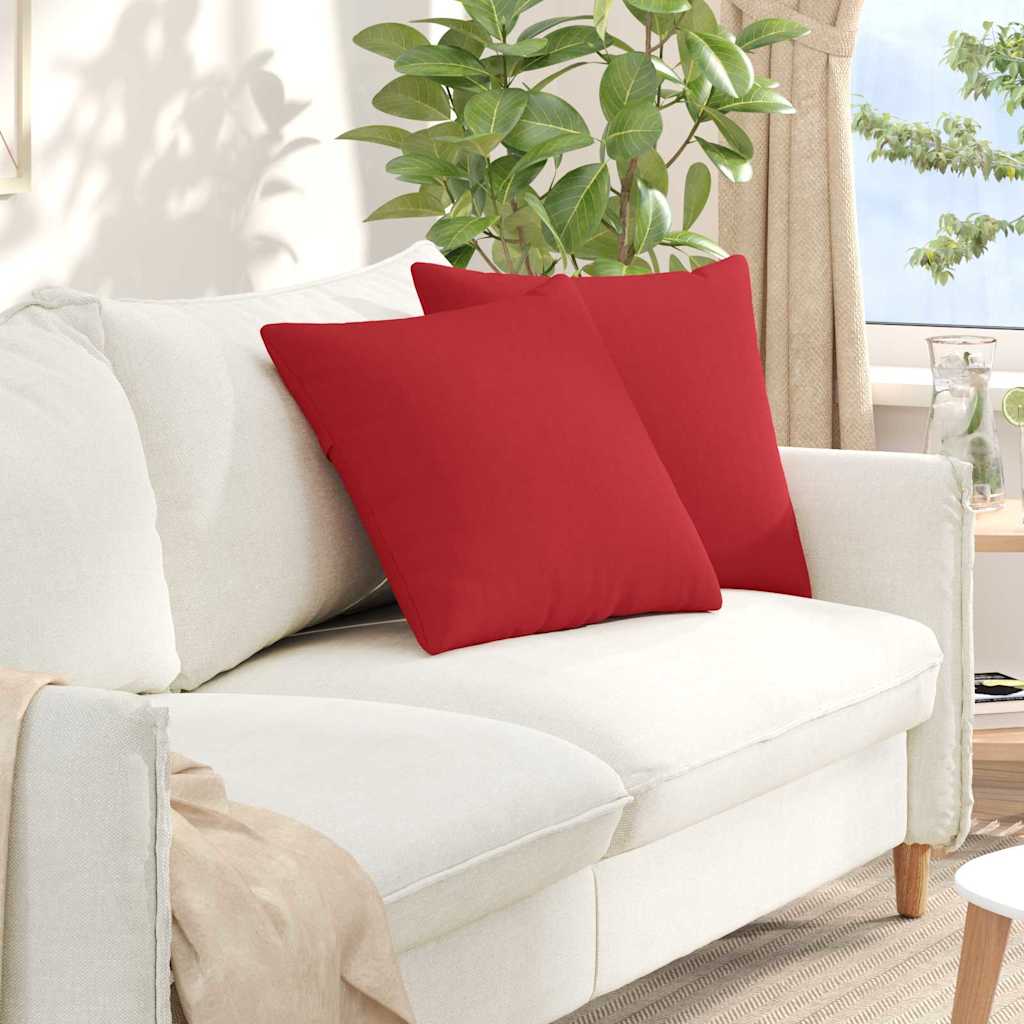 VidaXL coussins de canapé 2 pcs rouge 50 x 50 cm tissu