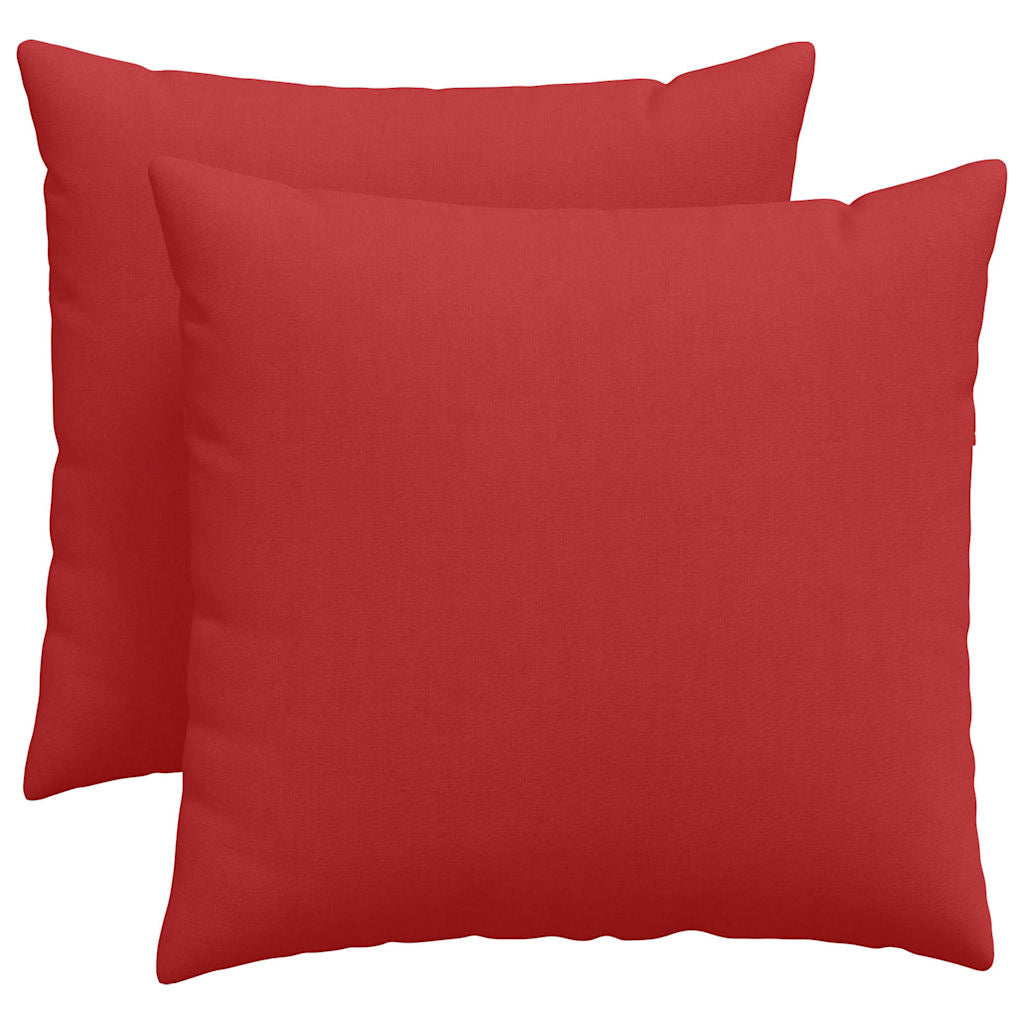 VidaXL coussins de canapé 2 pcs rouge 50 x 50 cm tissu