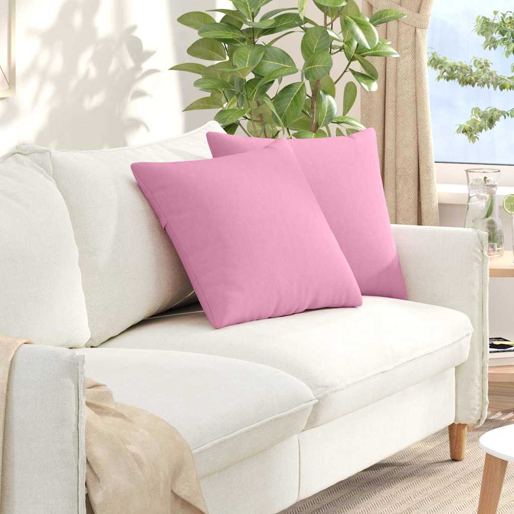 VidaXL coussins de canapé 2 pcs rose 50 x 50 cm tissu
