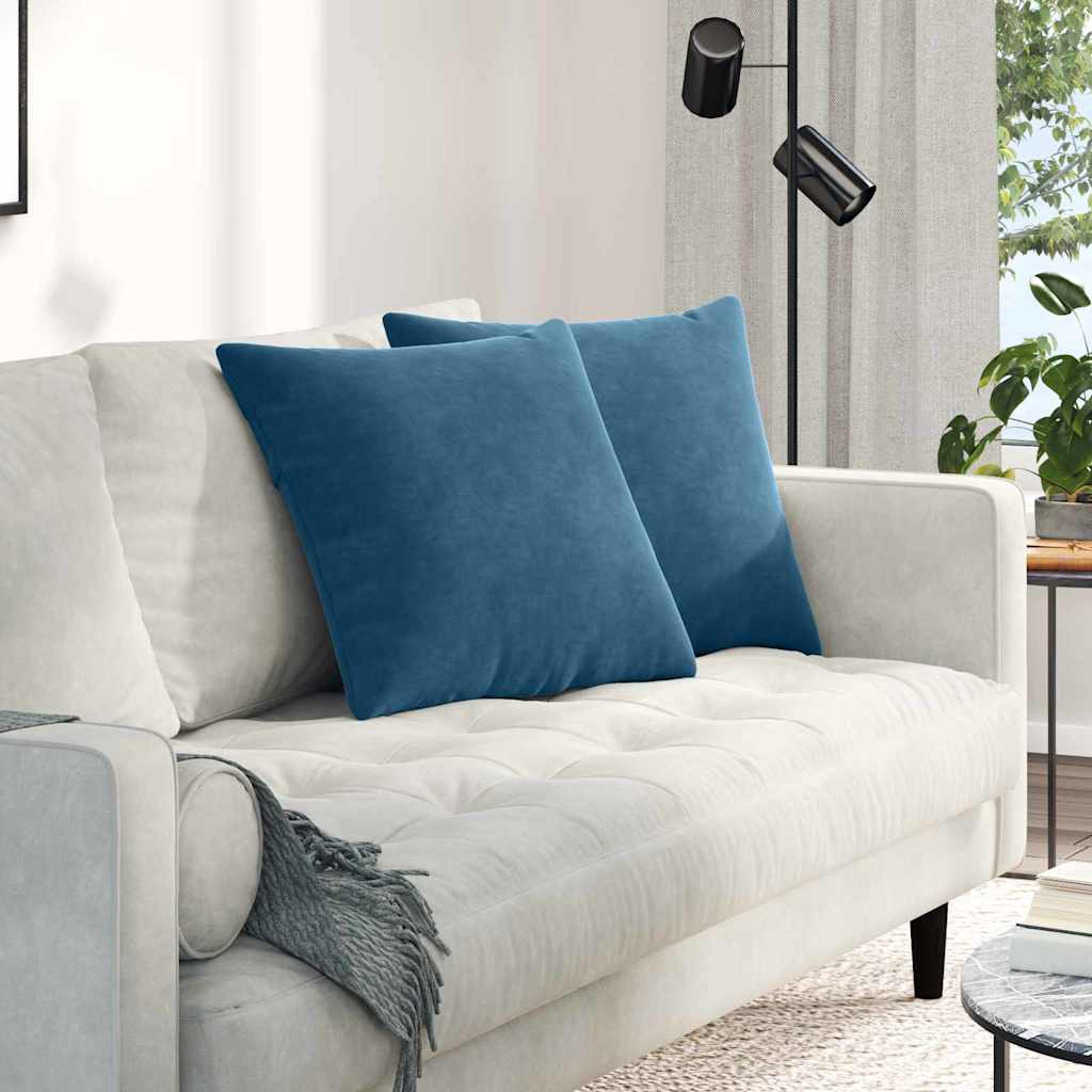 VidaXL coussins de canapé 2 pièces bleu 50 x 50 cm tissu corde