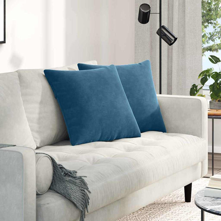 VidaXL coussins de canapé 2 pièces bleu 50 x 50 cm tissu corde