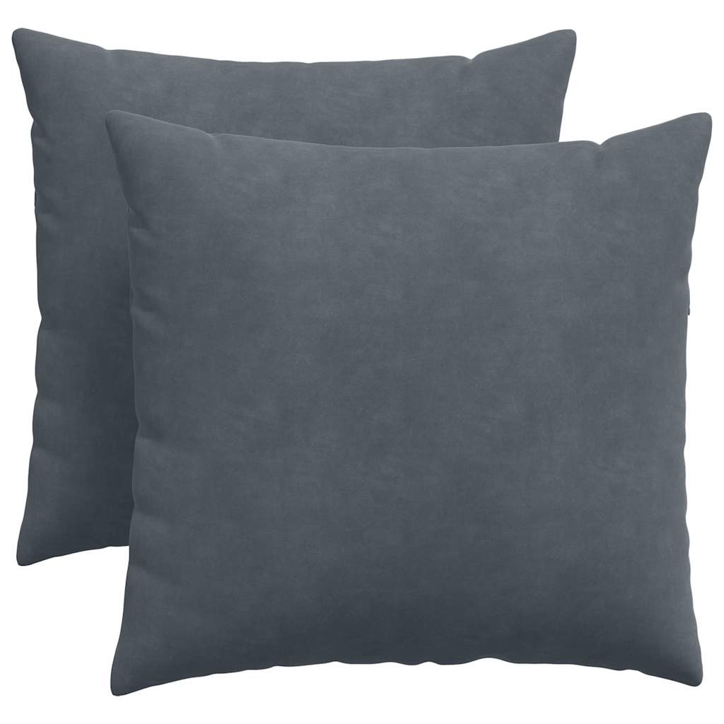VidaXL coussins de canapé 2 pièces tissu corde gris foncé 50 x 50 cm