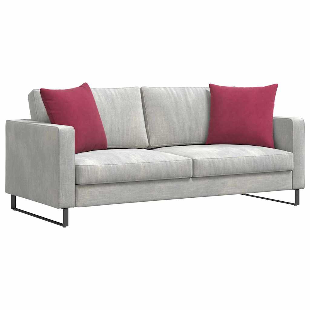 VidaXL coussins de canapé, 2 pièces, vin rouge, tissu corde 50 x 50 cm