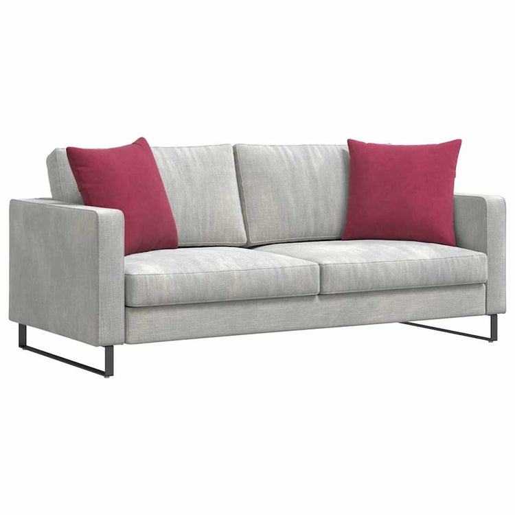 VidaXL coussins de canapé, 2 pièces, vin rouge, tissu corde 50 x 50 cm