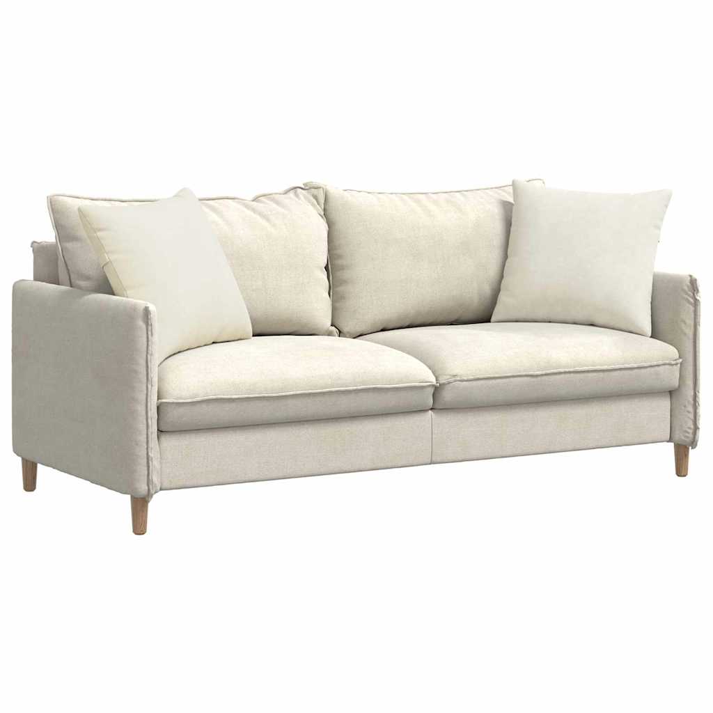VidaXL coussins de canapé 2 pièces crème 50 x 50 cm tissu corde