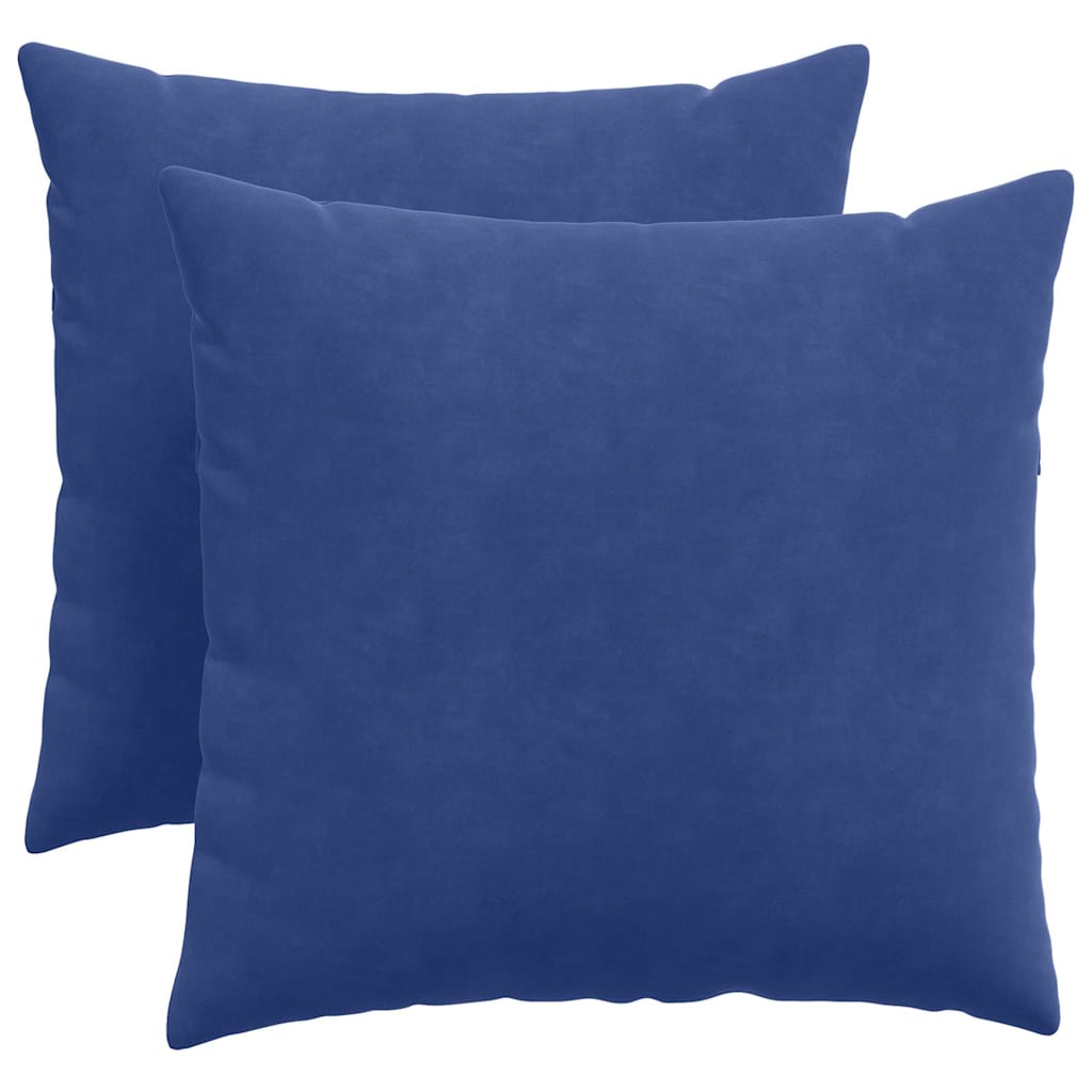 VidaXL coussins de canapé, 2 pièces, bleu police, tissu corde 50 x 50 cm