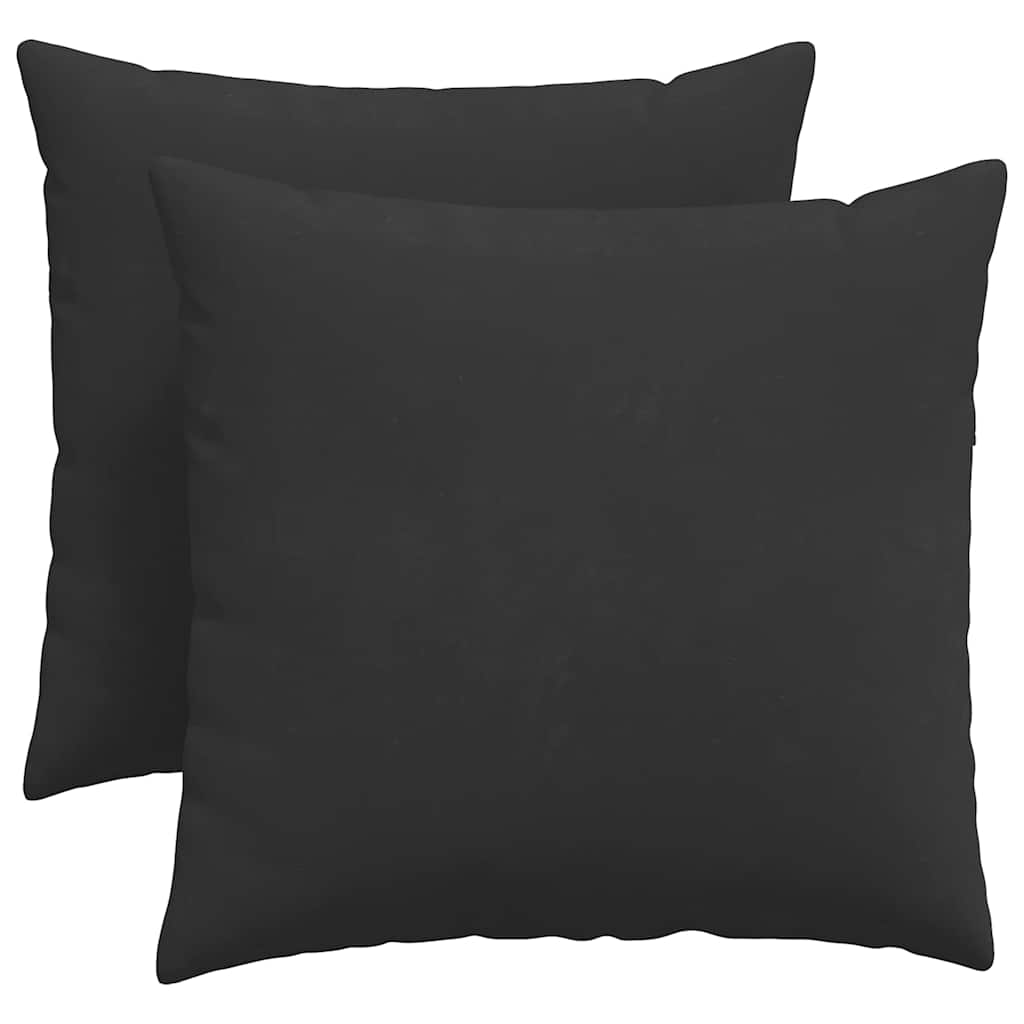 VidaXL coussins de canapé 2 pièces tissu noir 50 x 50 cm