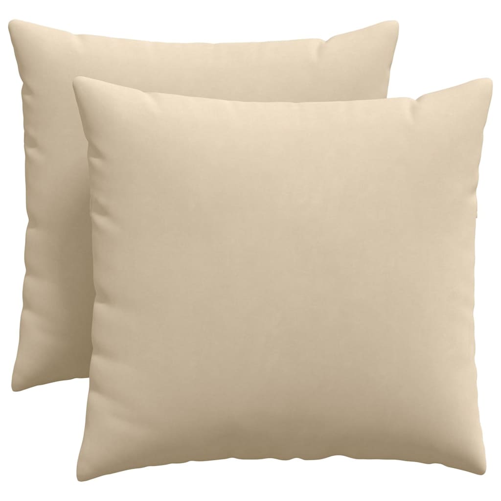VidaXL coussins de canapé 2 pièces crème 50 x 50 cm tissu