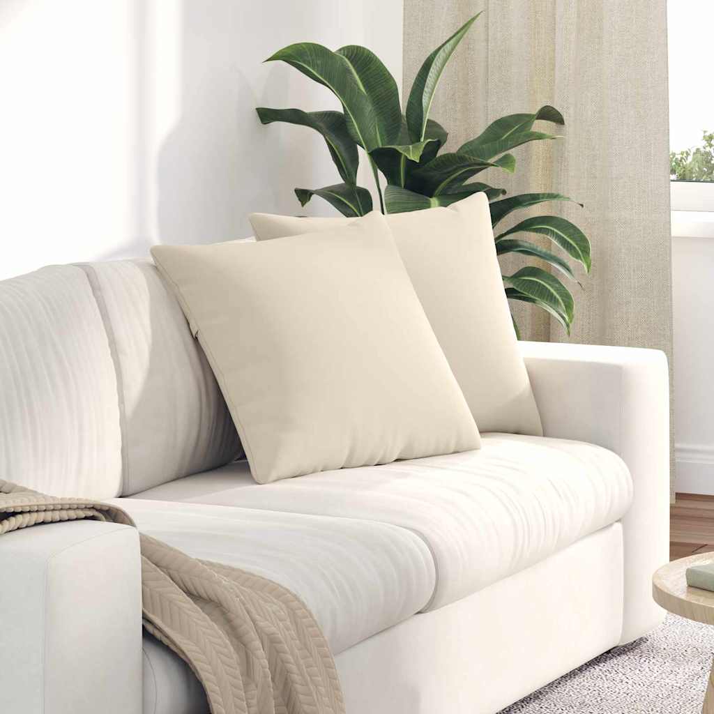 VidaXL coussins de canapé 2 pièces beige 50 x 50 cm tissu