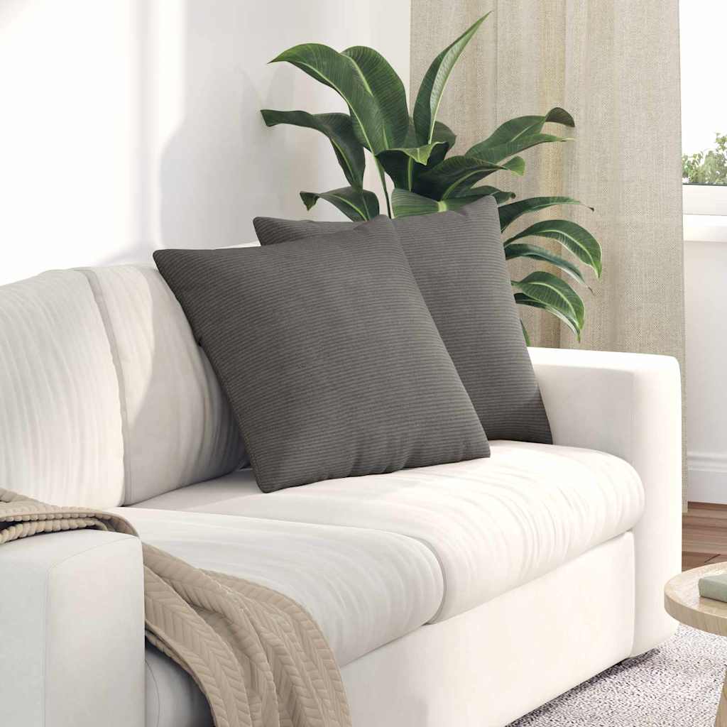 VidaXL coussins de canapé 2 pièces gris clair 50 x 50 cm tissu corde