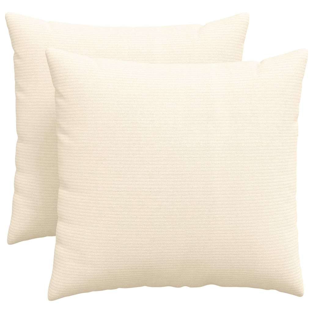 VidaXL coussins de canapé 2 pièces crème 50 x 50 cm tissu corde