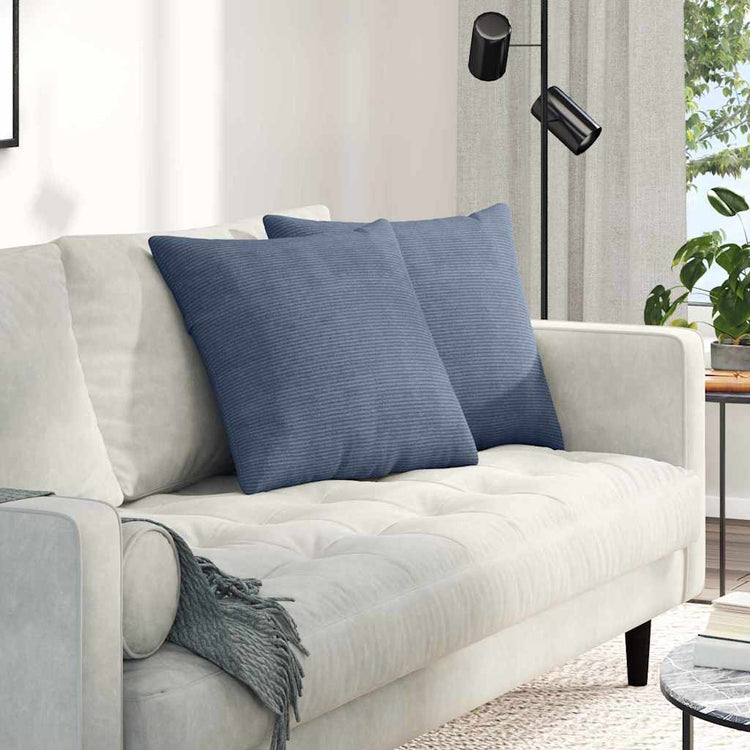 VidaXL coussins de canapé 2 pièces bleu 50 x 50 cm tissu corde
