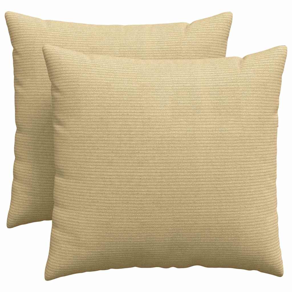 VidaXL coussins de canapé 2 pièces gris vert 50 x 50 cm tissu corde