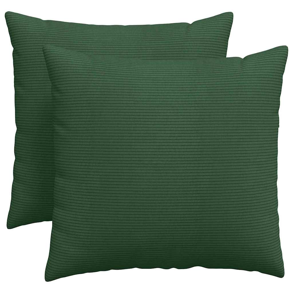 VidaXL coussins de canapé 2 pièces tissu corde vert foncé 50 x 50 cm
