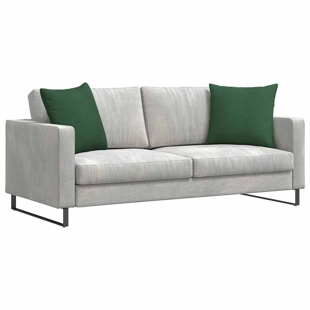 VidaXL coussins de canapé 2 pièces tissu corde vert foncé 50 x 50 cm