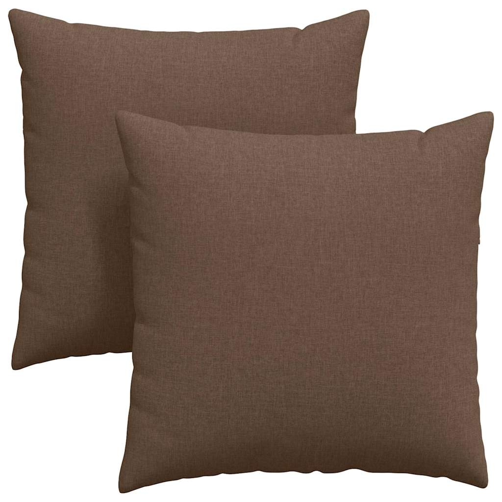 VidaXL coussins de canapé 2 pcs marron 60 x 60 cm tissu