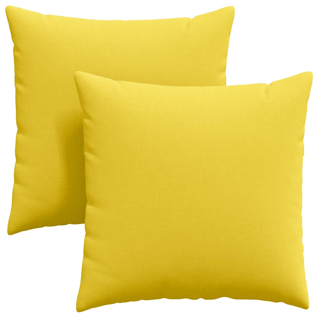 Vidaxl coussins de canapé 2 pcs tissu jaune clair 60 x 60 cm