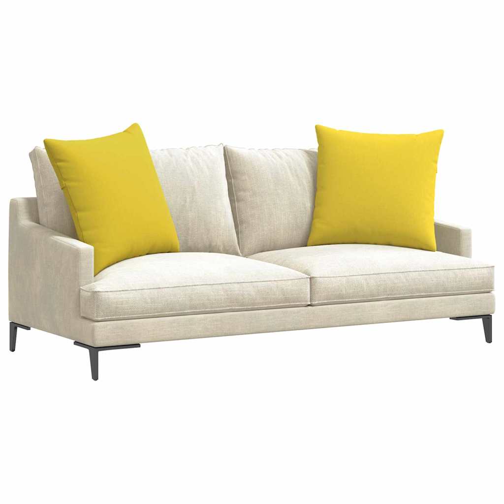 Vidaxl coussins de canapé 2 pcs tissu jaune clair 60 x 60 cm