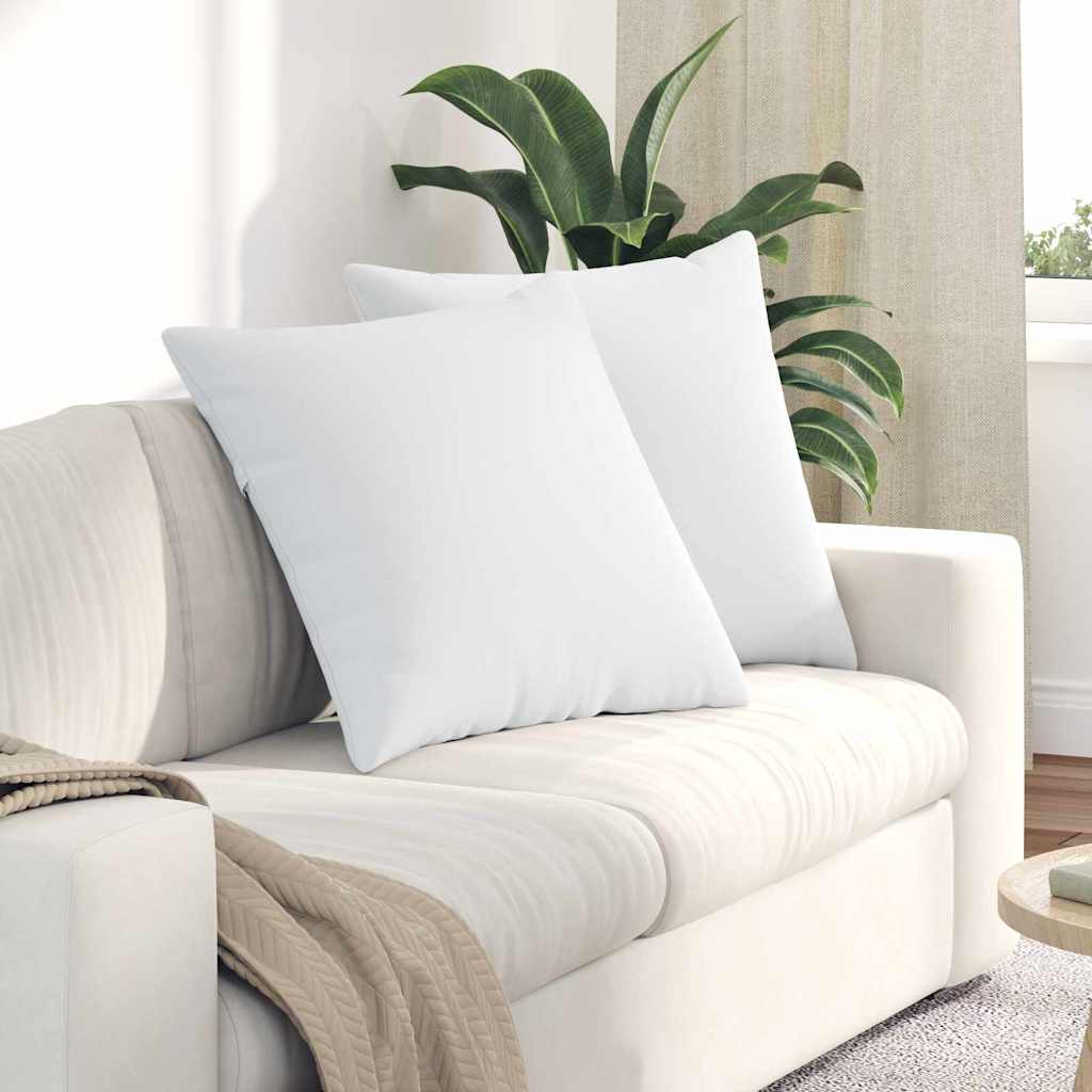 VidaXL coussins de canapé 2 pcs blanc 60 x 60 cm tissu
