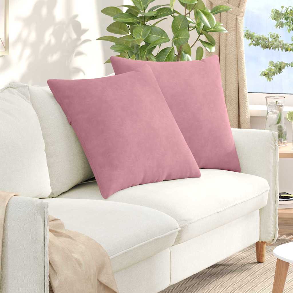 VidaXL coussins de canapé 2 pièces rose 60 x 60 cm tissu corde