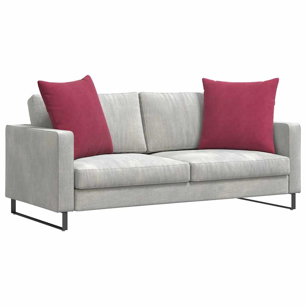 VidaXL coussins de canapé, 2 pièces, bordeaux, tissu corde 60 x 60 cm