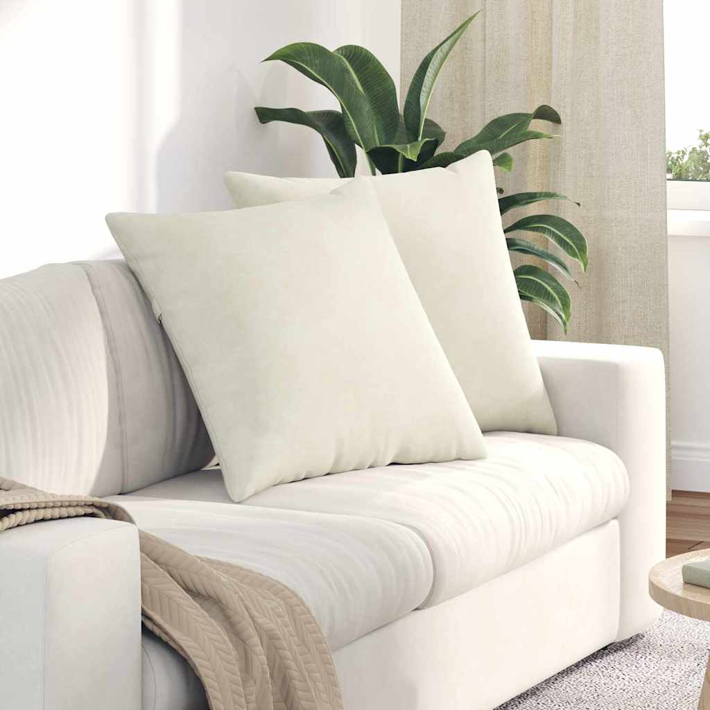VidaXL coussins de canapé 2 pièces crème 60 x 60 cm tissu corde