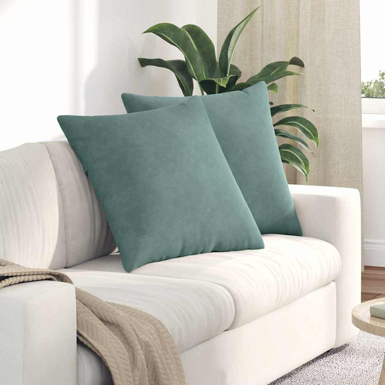 VidaXL coussins de canapé 2 pièces vert d'eau 60 x 60 cm tissu corde