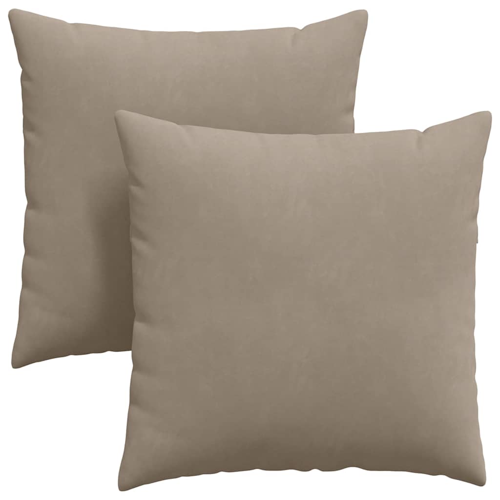 VidaXL coussins de canapé 2 pièces tissu taupe 60 x 60 cm