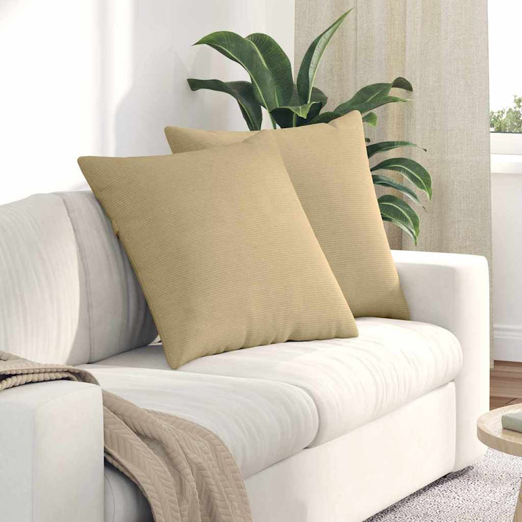 VidaXL coussins de canapé 2 pièces gris vert 60 x 60 cm tissu corde