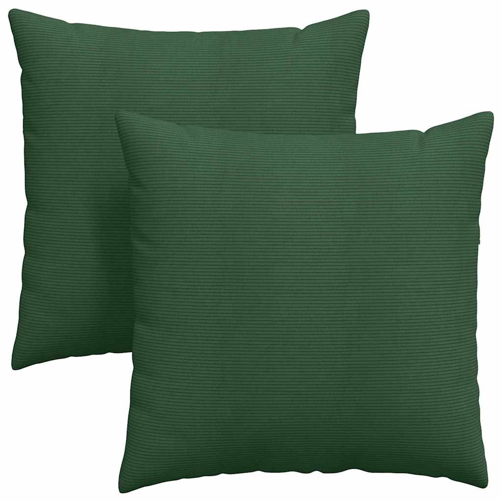 VidaXL coussins de canapé 2 pièces tissu corde vert foncé 60 x 60 cm