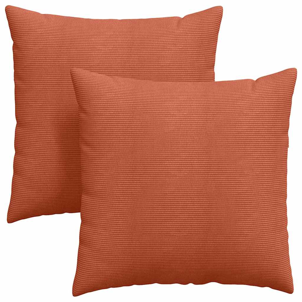 VidaXL coussins de canapé 2 pièces rouge-orange 60 x 60 cm tissu corde