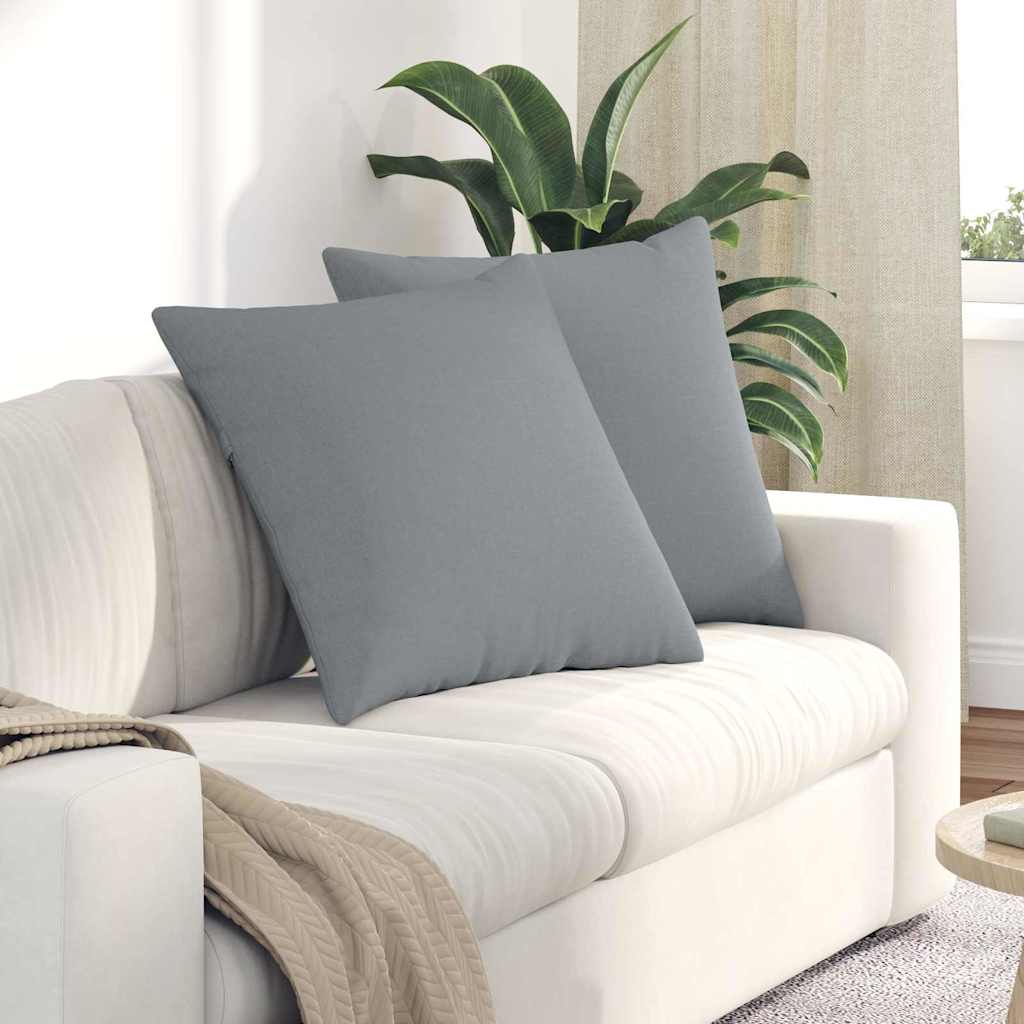 VidaXL coussins de canapé 2 pcs tissu gris clair 80 x 80 cm
