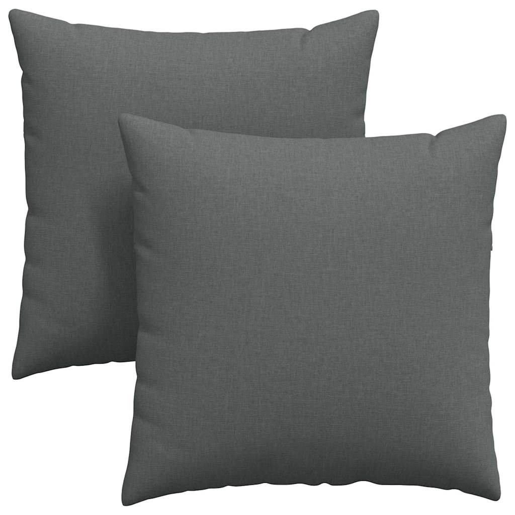 VidaXL coussins de canapé 2 pcs tissu gris foncé 80 x 80 cm