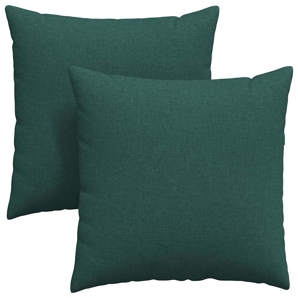 VidaXL coussins de canapé 2 pcs tissu vert foncé 80 x 80 cm