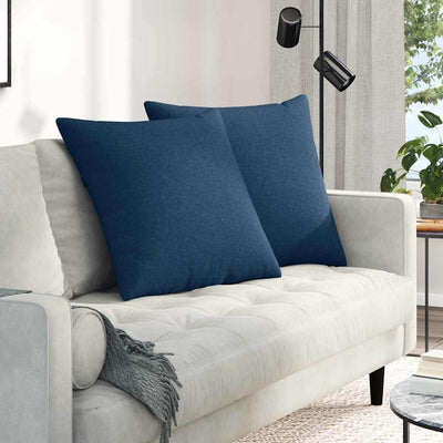 VidaXL coussins de canapé 2 pcs bleu 80 x 80 cm tissu