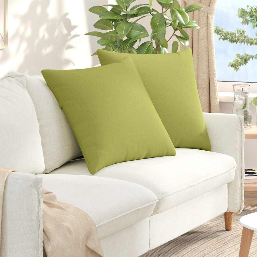 VidaXL coussins de canapé 2 pcs tissu vert clair 80 x 80 cm