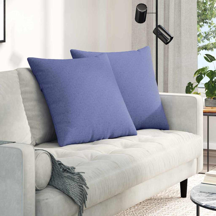 VidaXL coussins de canapé 2 pcs jean bleu 80 x 80 cm tissu