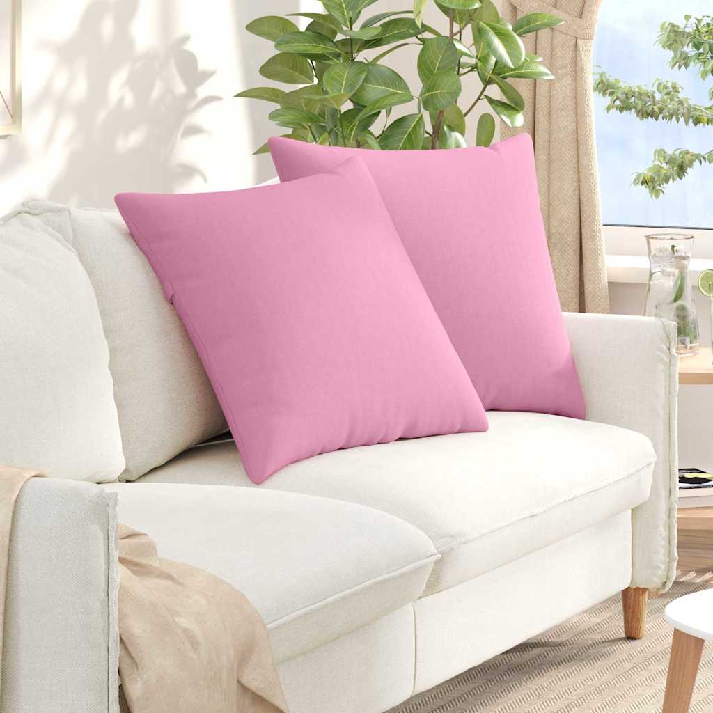 VidaXL coussins de canapé 2 pcs rose 80 x 80 cm tissu