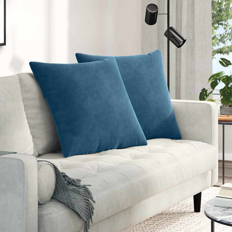 VidaXL coussins de canapé 2 pièces bleu 80 x 80 cm tissu corde