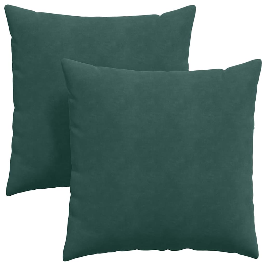 VidaXL coussins de canapé 2 pièces tissu corde vert foncé 80 x 80 cm