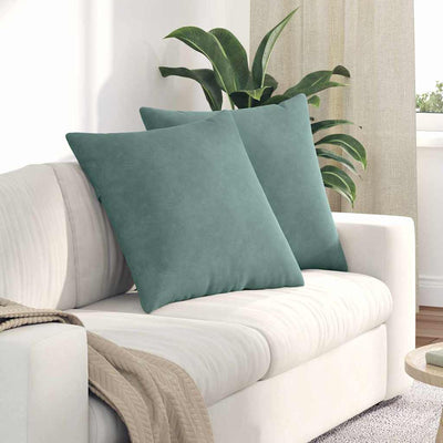 VidaXL coussins de canapé 2 pièces vert d'eau 80 x 80 cm tissu corde