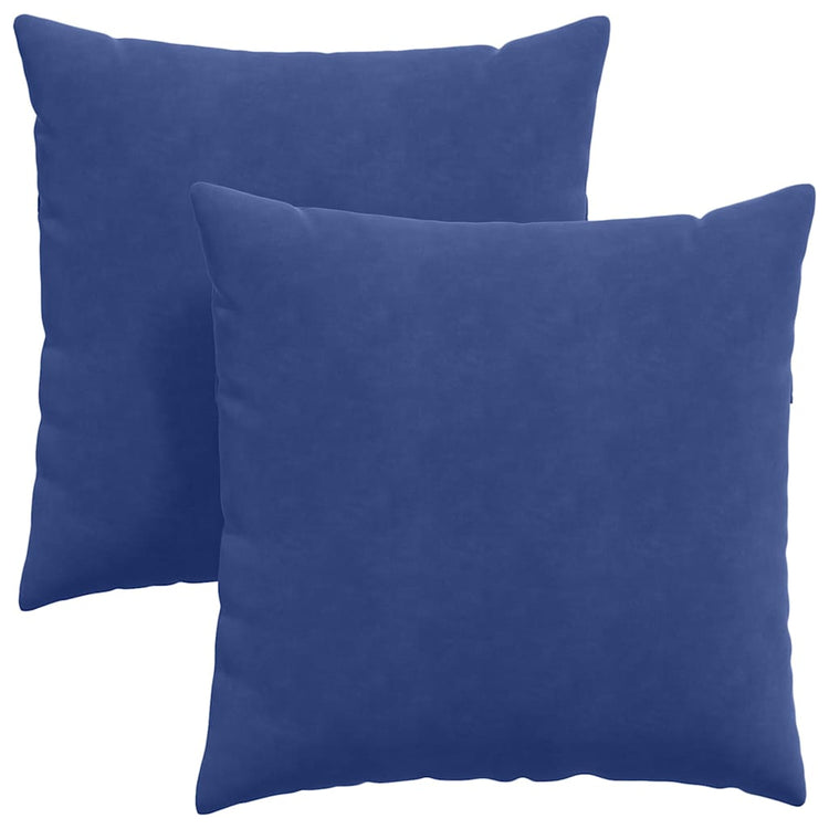 VidaXL coussins de canapé, 2 pièces, bleu police, tissu corde 80 x 80 cm