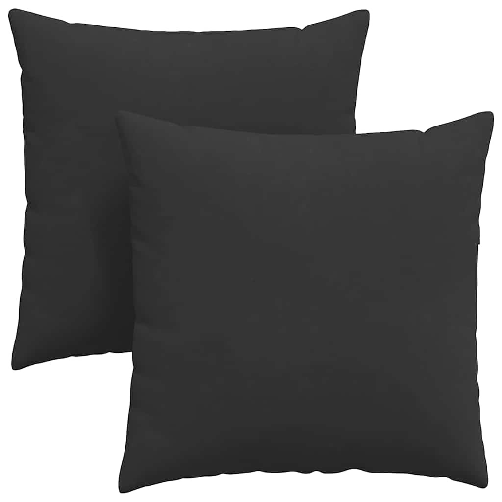 VidaXL coussins de canapé 2 pièces tissu noir 80 x 80 cm