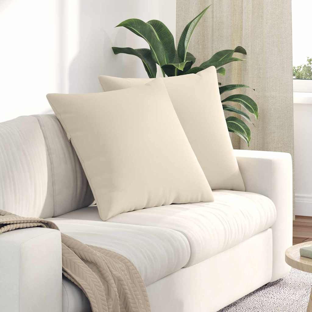 VidaXL coussins de canapé 2 pièces beige 80 x 80 cm tissu