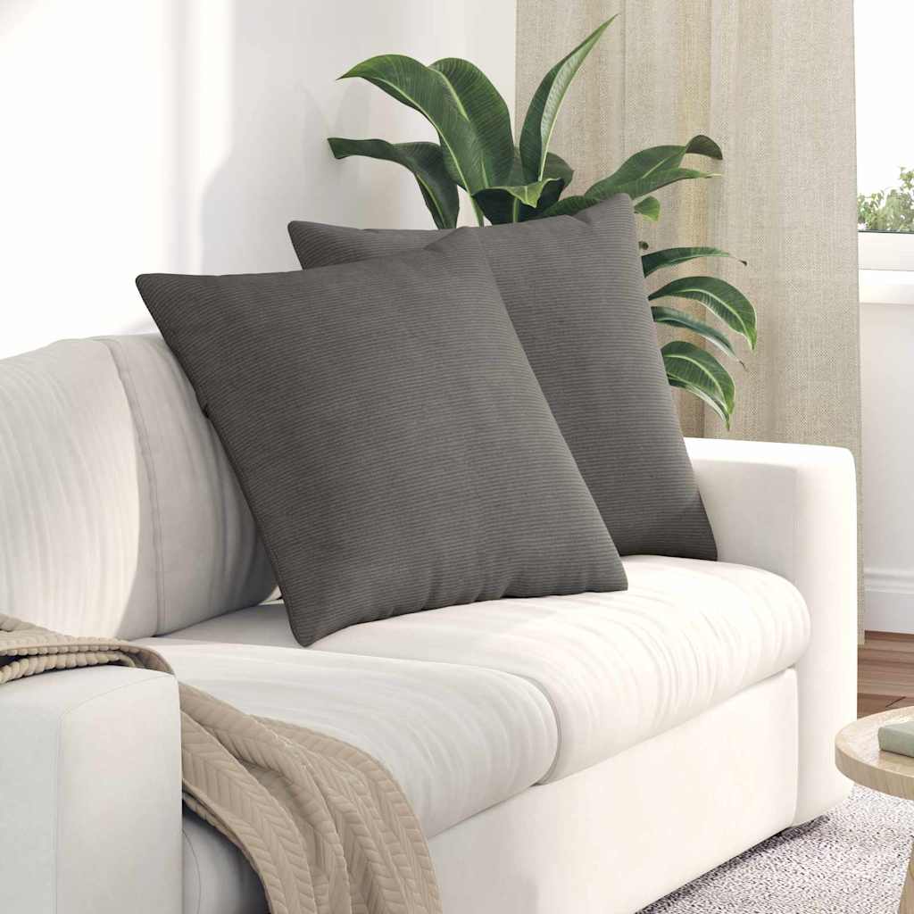 VidaXL coussins de canapé 2 pièces gris clair 80 x 80 cm tissu corde