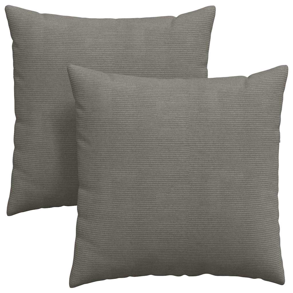 VidaXL coussins de canapé 2 pièces gris clair 80 x 80 cm tissu corde