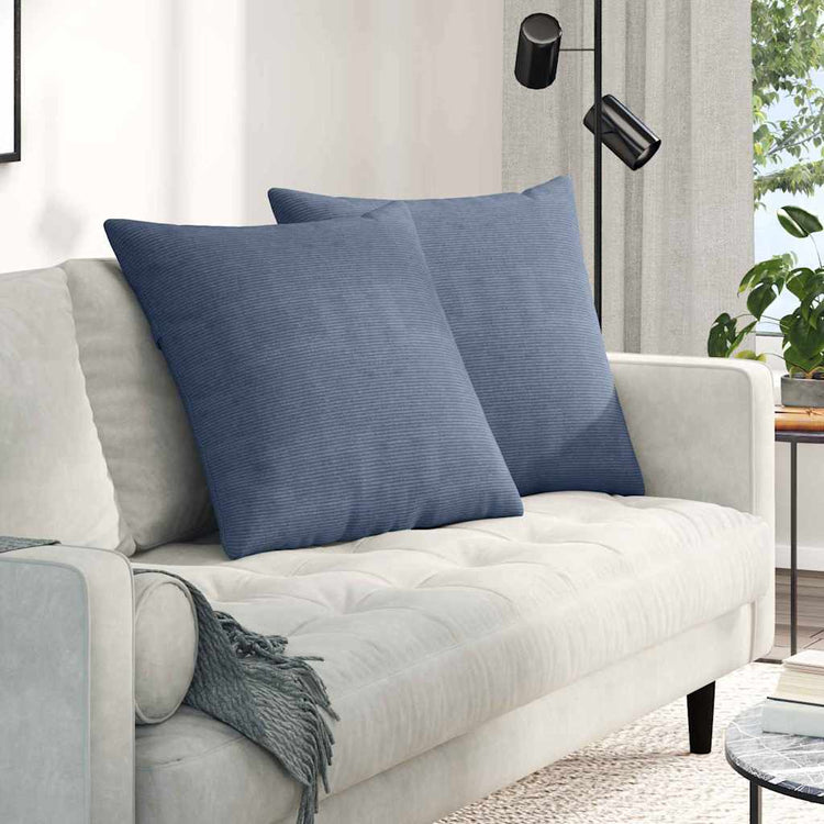 VidaXL coussins de canapé 2 pièces bleu 80 x 80 cm tissu corde
